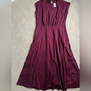 LOFT Deep Burgundy Maxi Dress